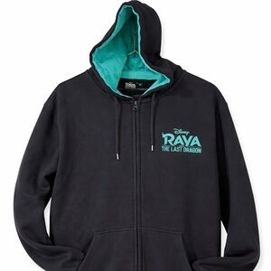 Disney Raya The Last Dragon Black and Teal Movie Promo Hoodie Sz XL